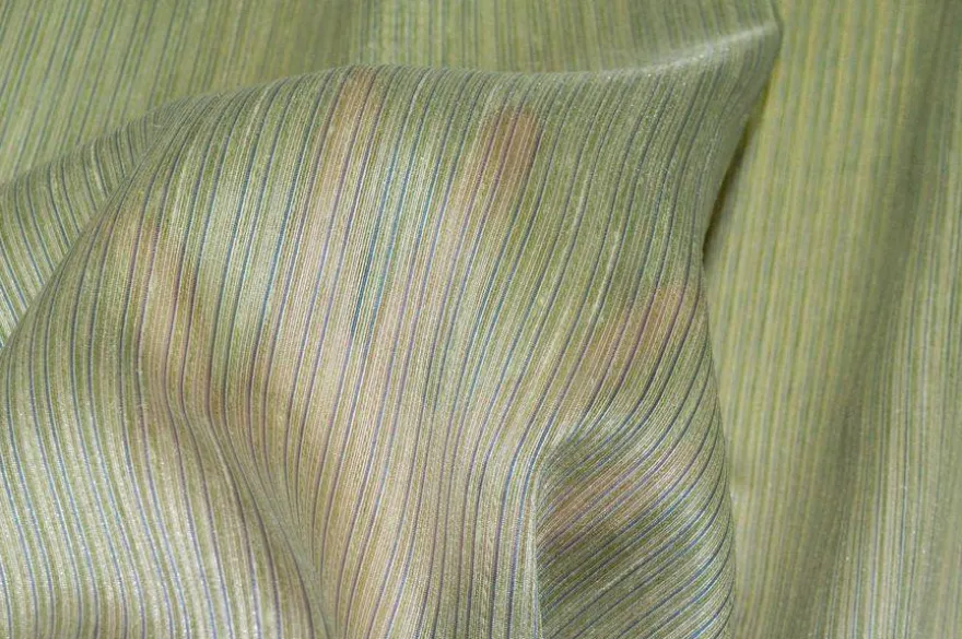 TESSUTO TENDA ORGANZA RIGHINA AZZURRO/VERDE