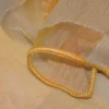 TESSUTO TENDA ORGANZA SCACCO ARANCIO CANGIANTE AZZURRO