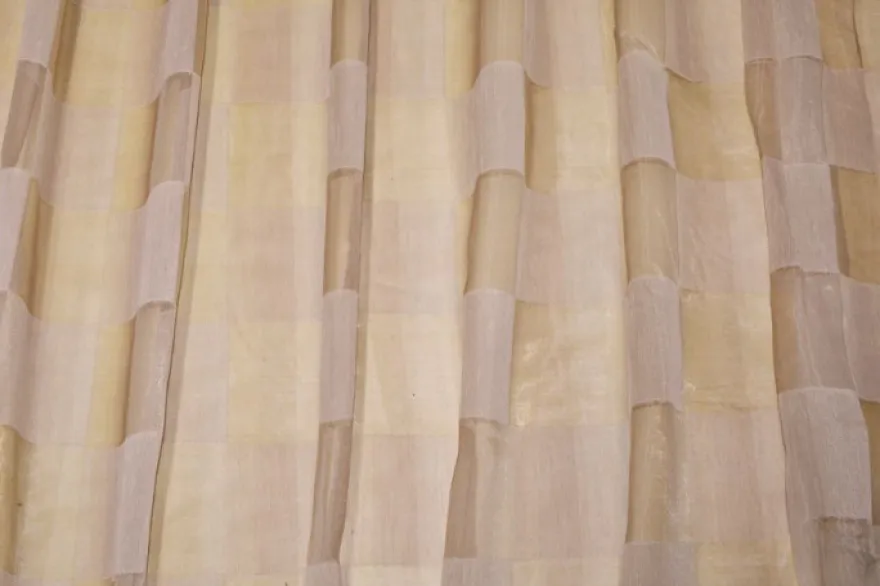 TESSUTO TENDA ORGANZA SCACCO BEIGE