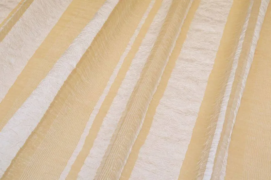TESSUTO TENDA ORGANZA STOPICCIATA FASCIA AVORIO
