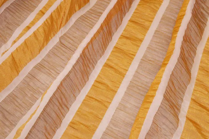 TESSUTO TENDA ORGANZA STROPICCIATA RIGA GIALLO ORO
