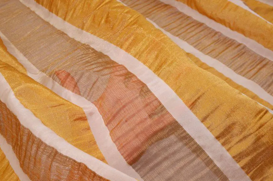 TESSUTO TENDA ORGANZA STROPICCIATA RIGA GIALLO ORO