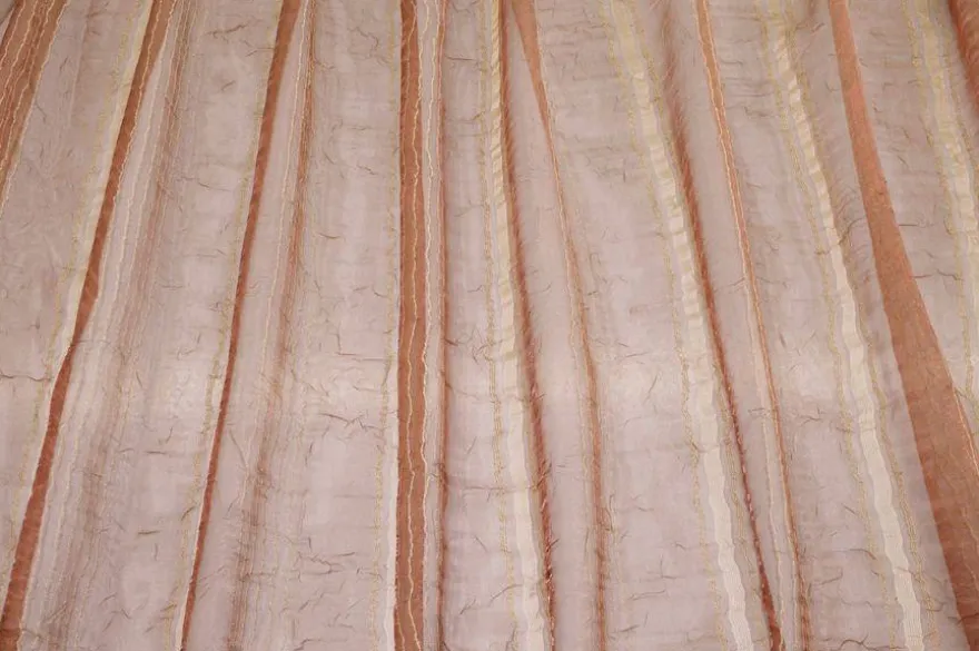 TESSUTO TENDA ORGANZA STROPICCIATA COLOR RAME