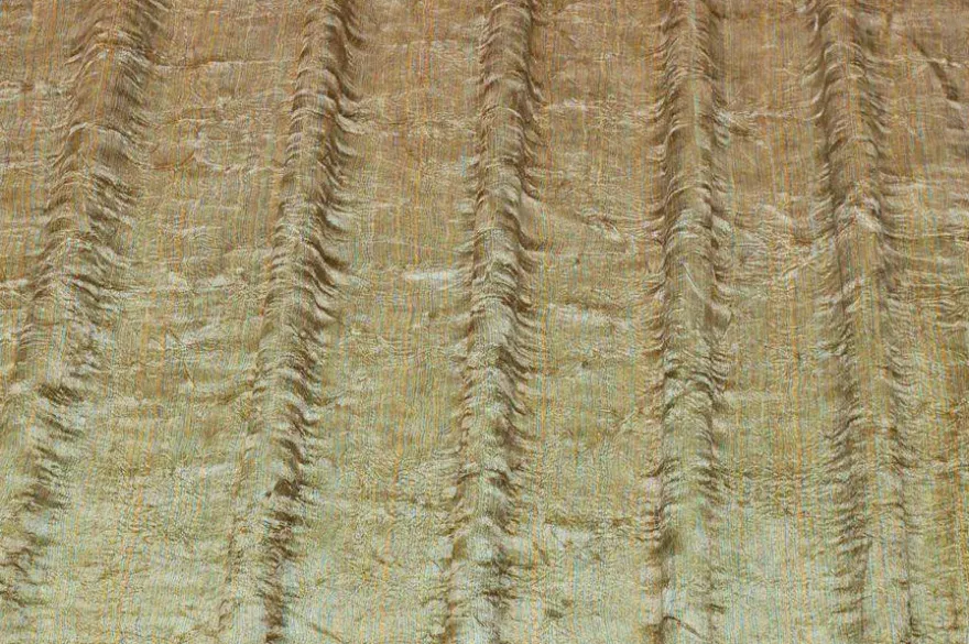 TESSUTO TENDA ORGANZA STROPICCIATA AZZURRO/ORO