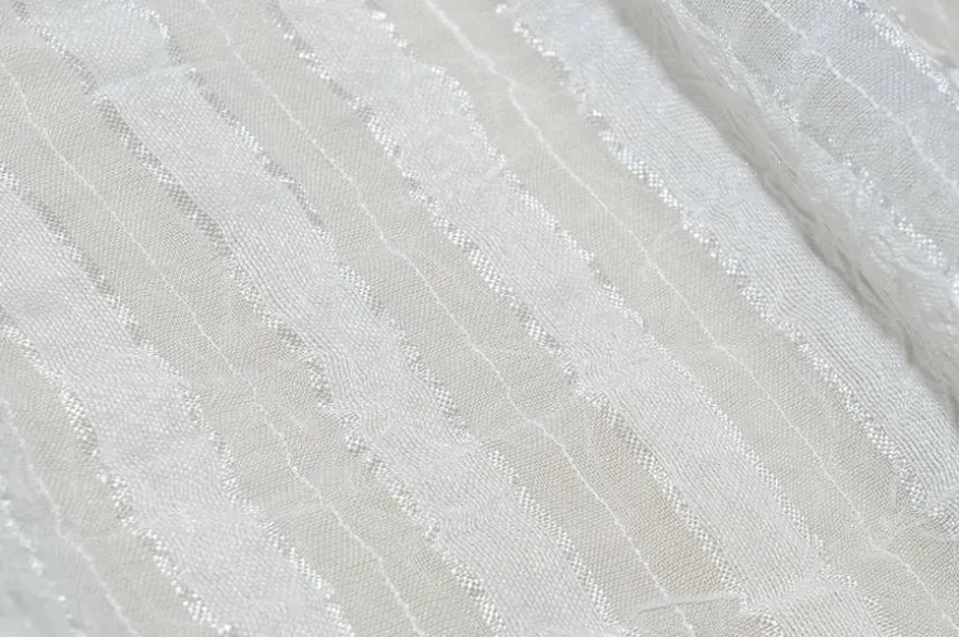 TESSUTO TENDA ORGANZA STROPICCIATA RIGHINA BIANCA