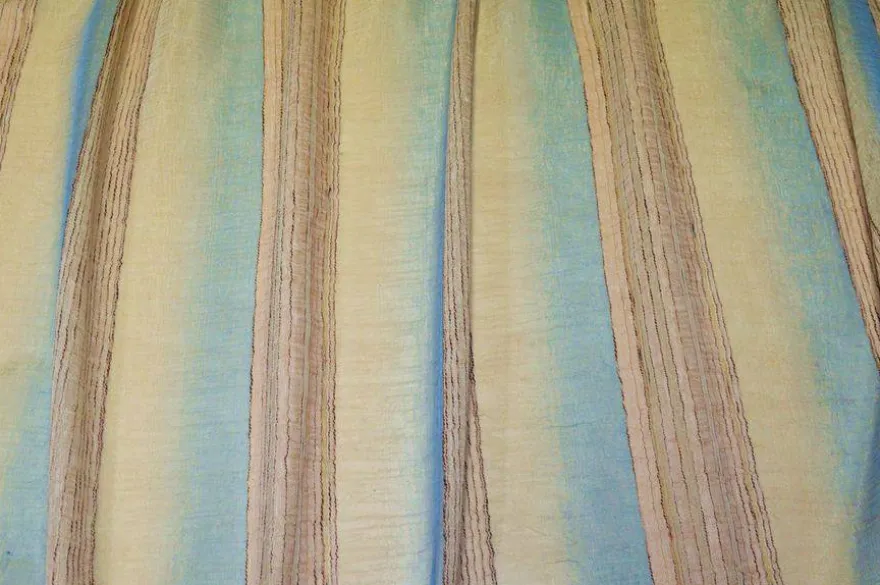 TESSUTO TENDA ORGANZA STROPICCIATA RIGA AZZURRA