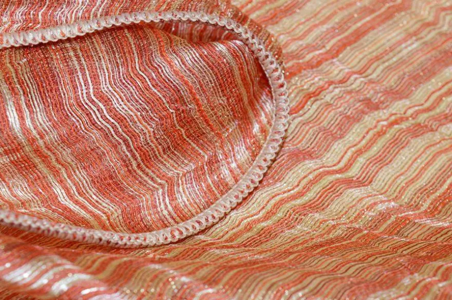 TESSUTO TENDA ORGANZA STROPICCIATA ARANCIO
