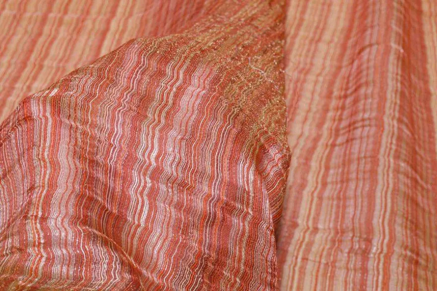 TESSUTO TENDA ORGANZA STROPICCIATA ARANCIO