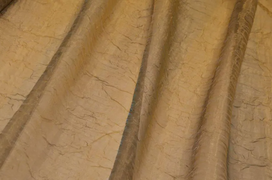TESSUTO TENDA ORGANZA STROPICCIATA SFUMATO GIALLO E BLU