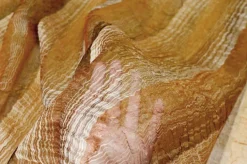TESSUTO TENDA ORGANZA STROPICCIATA SFUMATA ARANCIO
