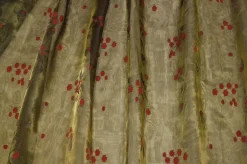 TESSUTO TENDA ORGANZA VERDE CANGIANTE NERO
