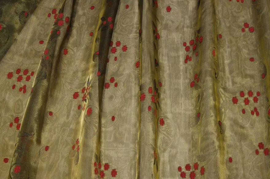 TESSUTO TENDA ORGANZA VERDE CANGIANTE NERO