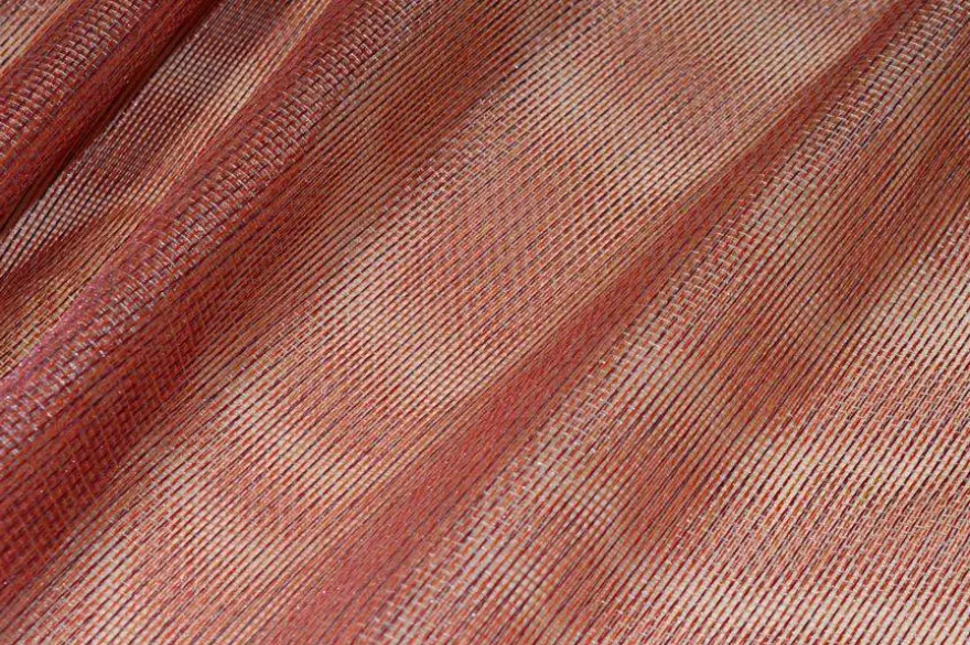 TESSUTO TENDA RETE LUREX ROSSA