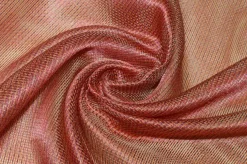 TESSUTO TENDA RETE LUREX ROSSA