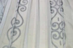 TESSUTO TENDA RICAMO JACQUARD BIANCO ARGENTO