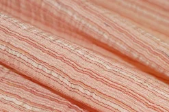 TESSUTO TENDA STROPICCIATO RIGATO SALMONE