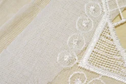 TESSUTO TENDA TULLE CON RICAMO PANNA