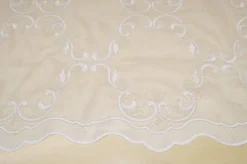 TESSUTO TENDA TULLE RICAMATO PANNA