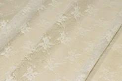 TESSUTO TENDA TULLE RICAMATO PANNA