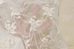 TESSUTO TENDA TULLE RICAMATO PANNA