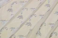 TESSUTO TENDA TULLE RICAMATO GRIGIO