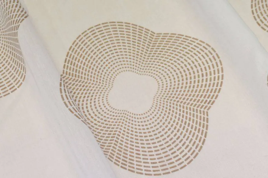 TESSUTO TENDA VELO FANTASIA GEOMETRICA BEIGE