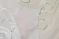 TESSUTO TENDA VELO RICAMATO CON PAILLETTES ARGENTO