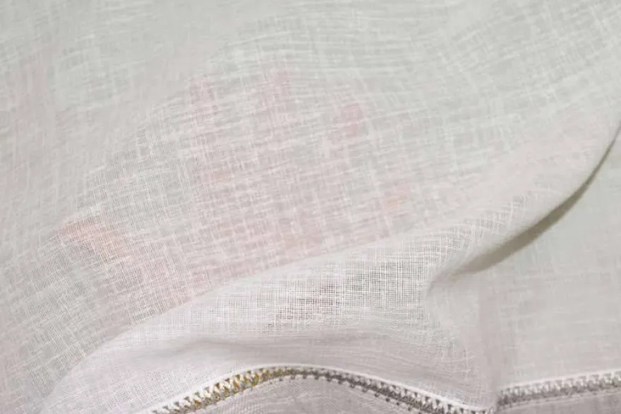 TESSUTO TENDINO BIANCO CON BORDO GRIGIO