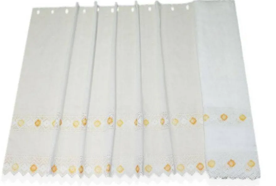 TESSUTO TENDINO CON INCASSI PIZZO FIORELLINO GIALLO