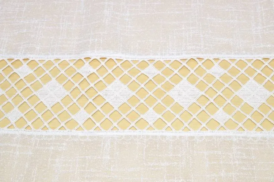 TESSUTO TENDINO EFFETTO LINO CON INSERTI MACRAME