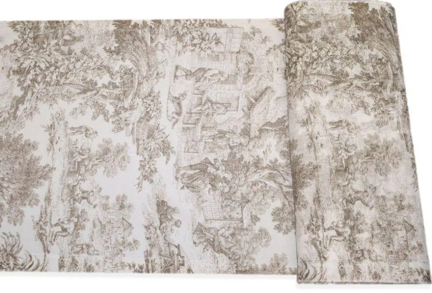 TESSUTO TENDINO FANTASIA TOILE DE JOUY BEIGE