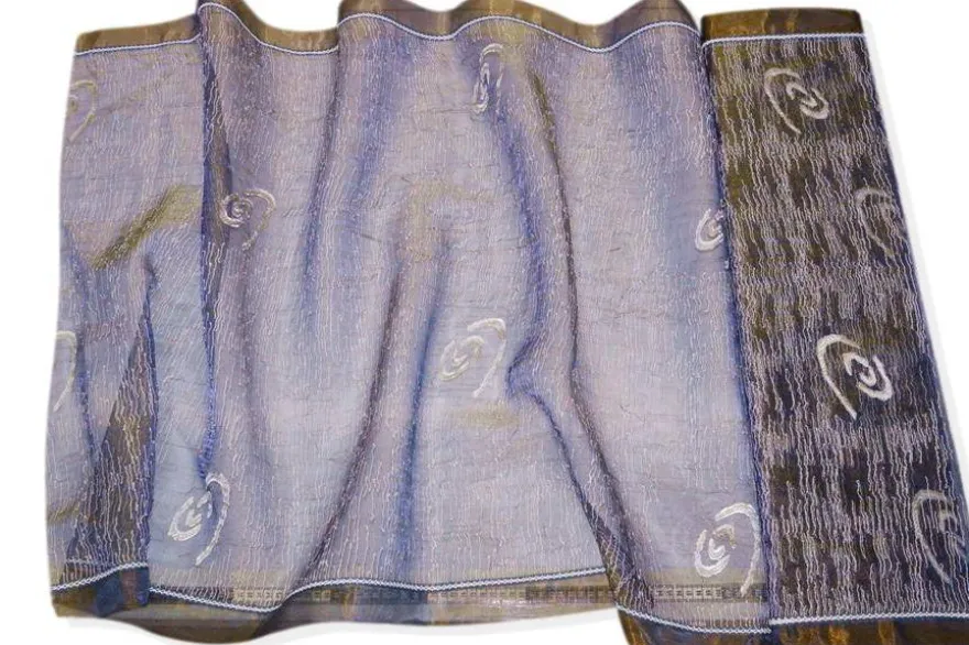 TESSUTO TENDINO ORGANZA CANGIANTE ORO BLU