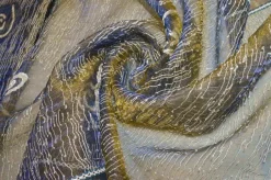 TESSUTO TENDINO ORGANZA CANGIANTE ORO BLU