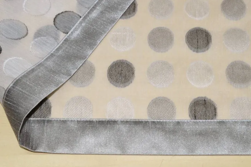 TESSUTO TENDINO ORGANZA POIS GRIGIO