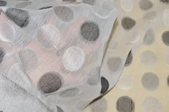 TESSUTO TENDINO ORGANZA POIS GRIGIO