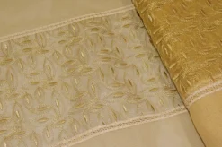 TESSUTO TENDINO ORGANZA RICAMATA OCRA