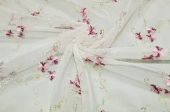 TESSUTO TENDINO TULLE CON FIORE RICAMATO