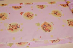TESSUTO TENDINO WINNIE POOH FONDO ROSA