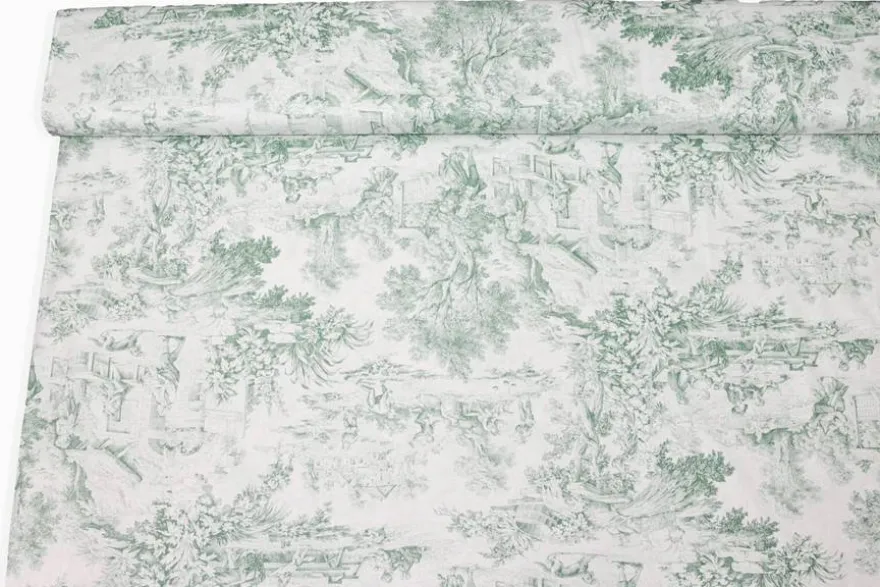 TESSUTO TOILE DE JOUY PURO COTONE PER LENZUOLA