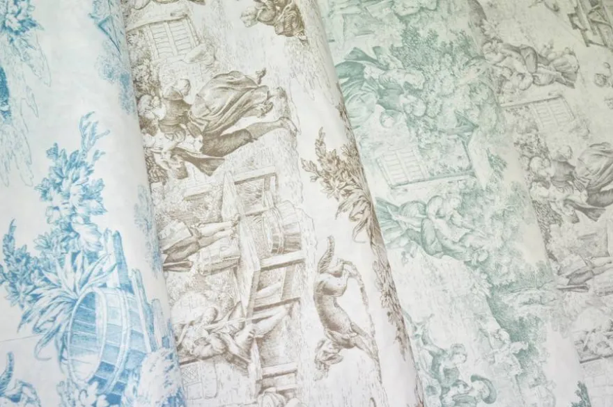 TESSUTO TOILE DE JOUY PURO COTONE PER LENZUOLA
