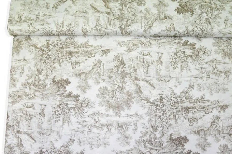 TESSUTO TOILE DE JOUY PURO COTONE PER LENZUOLA