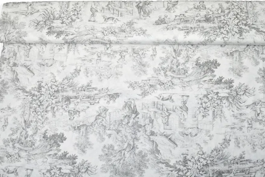 TESSUTO TOILE DE JOUY PURO COTONE PER LENZUOLA