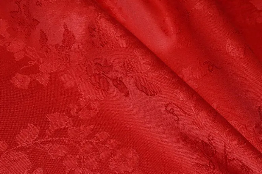 TESSUTO TOVAGLIA FIANDRA PURO COTONE LINDA ROSSA