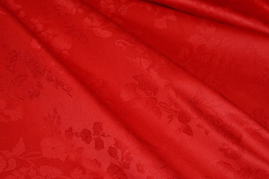 TESSUTO TOVAGLIA FIANDRA PURO COTONE LINDA ROSSA