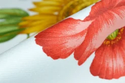 TESSUTO TOVAGLIA PURO COTONE DISEGNO GIRASOLI