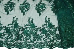 TESSUTO TULLE RICAMATO CON PAILLETTES