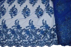 TESSUTO TULLE RICAMATO CON PAILLETTES