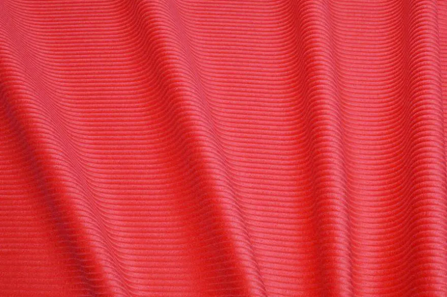 TESSUTO VELLUTO A COSTE 500 RIGHE ROSSO