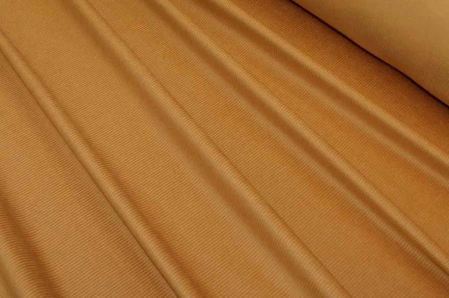 TESSUTO VELLUTO A COSTE 600 RIGHE GIALLO OCRA