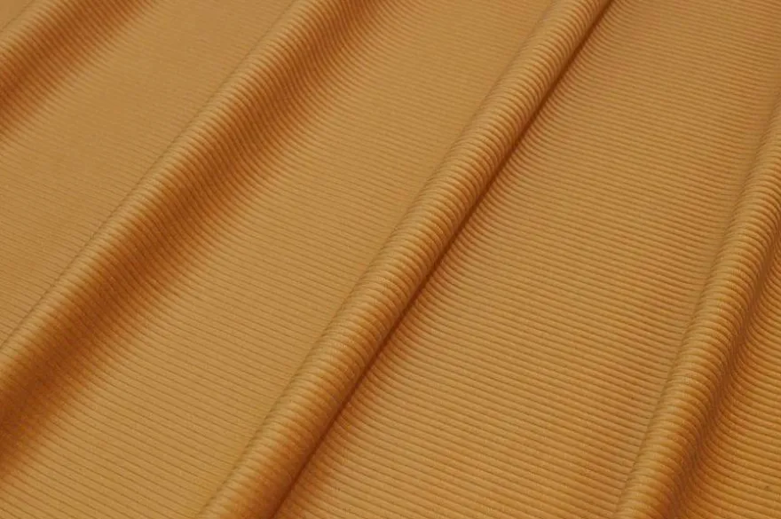 TESSUTO VELLUTO A COSTE 600 RIGHE GIALLO OCRA